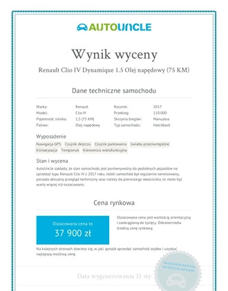 Renault Clio cena 33900 przebieg: 108000, rok produkcji 2017 z Oborniki małe 211